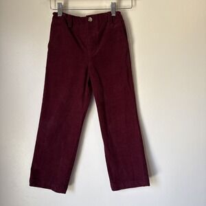 Vineyard Vines Girls Size 6 Burgundy Red Corduroy Pants Classic Adjustable Waist